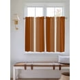 thumbnail image 6 of Tier Curtains 45 Inches Long, Burnt Orange Beige Striped Window Treatment Curtain Drapes, Modern Farmhouse Retro Lines Small Curtain Drapes for Bathroom Laundry Room, 27.5"x45", 2 Panels, 6 of 7