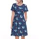 thumbnail image 1 of Disketp Cartoon Sharks2 para Vestido de Manga Corta para Mujeres, Vestidos de Verano para Mujeres, Casual y Holgado para la Playa, 1 of 6
