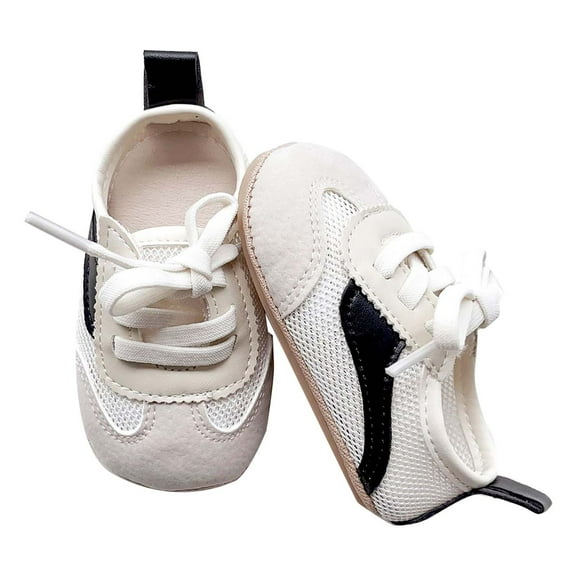 Baby Shoes Boys Girls First Walkers Cute Sneakers Toddler Sneakers Prewalkers Rubber Sole Infant Lightweight First Walker Crib Shoes Black M/7 Months