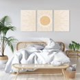 thumbnail image 6 of Boho Sun Wall Art Set of 3, Framed Canvas Wall Art Yellow Sun Rising Geometric Nature Illustrations Line Art Wall, Office, 12"x16" Natural, 6 of 6