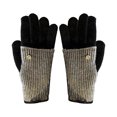 thumbnail image 6 of QSAWXQZ Unisex Convertible Fingerless Gloves with Mitten Flap Women Men Two Tone Knit Flip Top Winter Mittens Multicolor Free Size, 6 of 6