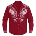 thumbnail image 3 of XAOFW Boys Button Down Shirts Western Cowboy Long Sleeve Lapel Floral Printed Shirt Classic Denim Casual Shirts For Outdoor Play Soft Tops 4-5 Years, 3 of 5