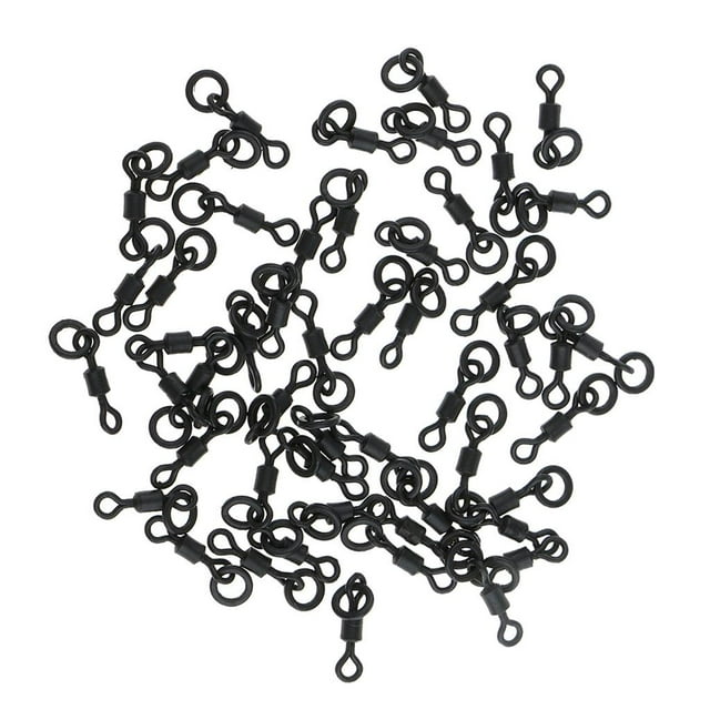 S SERENABLE 50Pcs Carp Fishing Swivels Micro Hook Swivels Connector Chod Rig 18mm