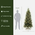thumbnail image 3 of LuxenHome 7.5Ft Pre-Lit Green and Flocked Slim Artificial Christmas Tree with Metal Stand, 3 of 9