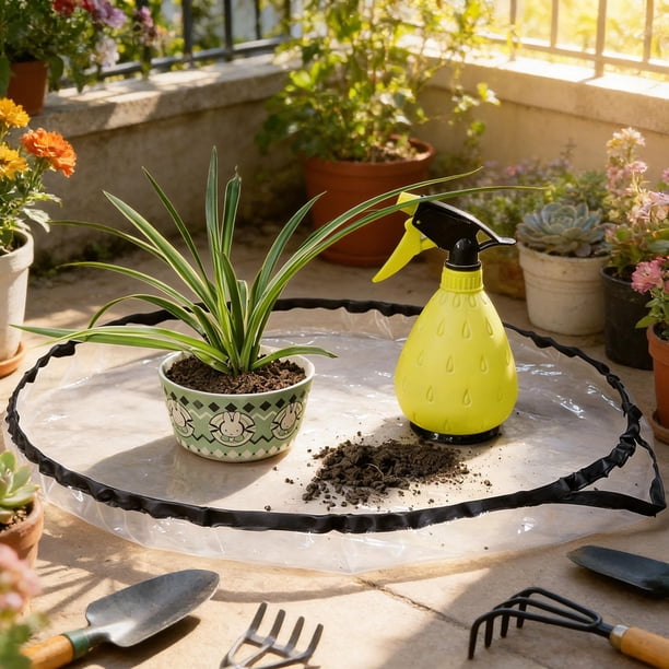 Plantas Tapete para Trasplante Portátil Alfombrilla Multifuncional Impermeable Reutilizable de PE Adecuada para Jardinería en Casa Sala de Estar Mesa Balcón Jardín Claro