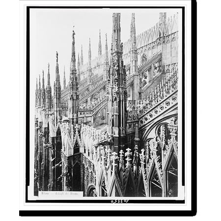 Historic Print, Milano - dettagli del Duomo, 16" x 20"