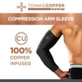 thumbnail image 2 of Tommie Copper Sport Spandex Compression Arm Sleeve, Black, Adult Small/Medium, Copper and Zinc Infused, 1 per pack, 2 of 8