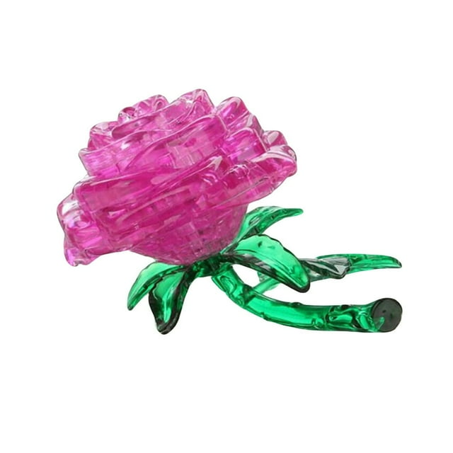 CUITING Lovely 3D Rose Flower Crystal DIY Puzzle Jigsaw Gift Gadget Children IQ Toy