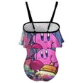 thumbnail image 2 of Game Kirby Children's Swimsuit Adjustable Off Shoulder Ruffle Swimwear One-piece Girls Kids Beach Bathing Suits 6-12 Years, 2 of 7