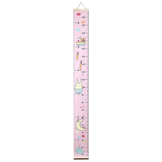 Cartoon Baby Kids Growth Chart Record Wood Frame Height Measurement Ruler Wall Sticker Girls Room Wall Decoration