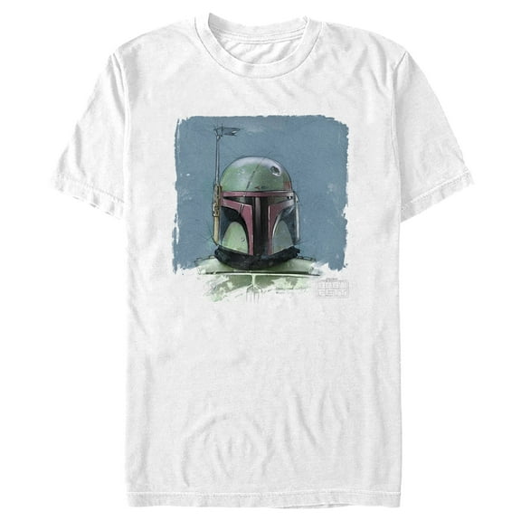 Men's Star Wars: The Book of Boba Fett Watercolor Portrait Graphic Tee White X Large