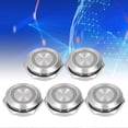thumbnail image 3 of 5Pcs Momentary Push Button Switch Metal Auto Reset Ultra Thin Waterproof with LED 19mmDC12~24V Yellow, 3 of 5