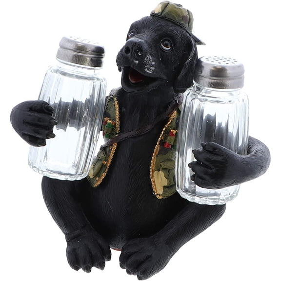 Servette Home Hunting Dog Salt and Pepper Shaker - Black