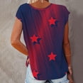 thumbnail image 4 of Fiudx Liquidación de Ahorros de Verano Top Informal de Manga Corta para Mujer, con Cuello Redondo, Sexy, Degradado, Estampado de Independencia, Regular, 4 of 6