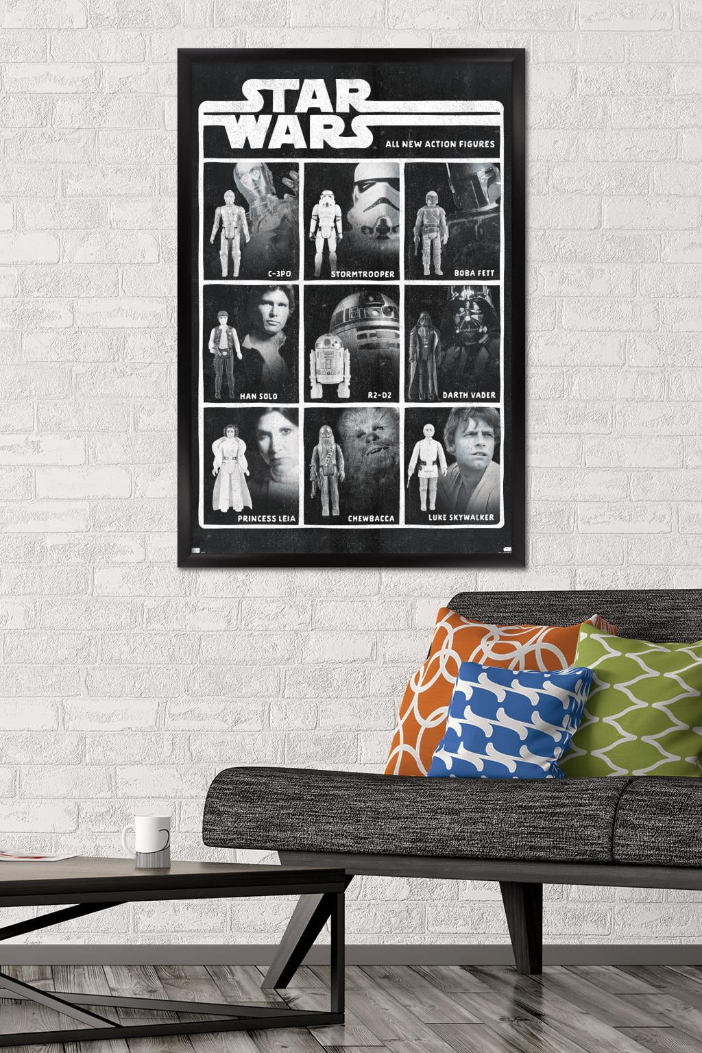 Star Wars: Saga - Action Figures Wall Poster, 22.375" x 34", Framed