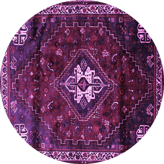 Ahgly Company Indoor Round Persian Purple Traditional Area Rugs, 4' Round