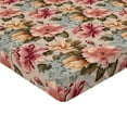 thumbnail image 4 of Ambesonne Vintage Garden Fitted Sheet, Botany Print Meadow, Twin XL Size, Pink Almond and Green Brown, 4 of 5