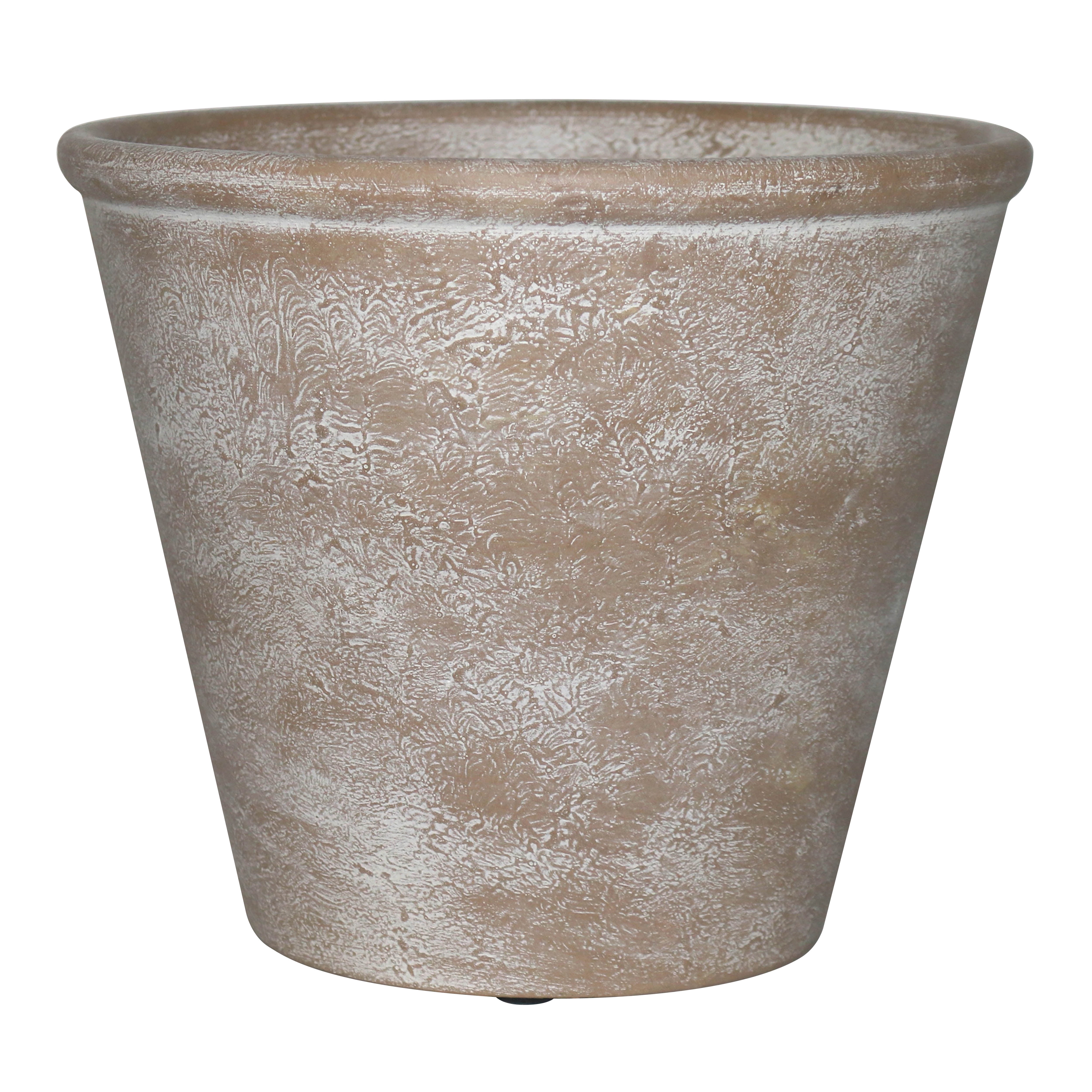 Trendy Hand-painted olive green 4.7 terracotta pot