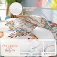 thumbnail image 2 of Fall Thanksgiving 4 Piece Duvet Cover Set Queen Size Orange Blue Pumpkin Vintage Leaves Harvest Soft Bedding Set Comforter Cover, 1 Duvet Cover 1 Flat Sheets and 2 Pillowcases, 2 of 9