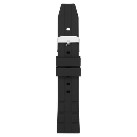 22mm Black Silicone Replacement Sport Watch Band (FMDBA015)
