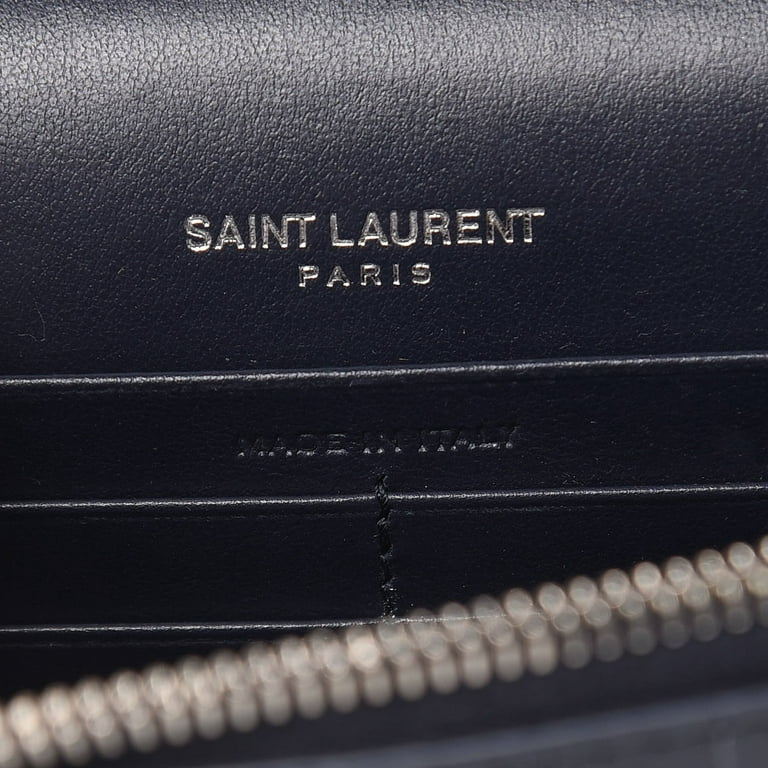 YSL Grey Embossed Leather Kate Tassel Wallet-On-Chain (WOC) QTB2BRILEB003