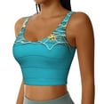 thumbnail image 2 of Easygdp Seashells And Fishing Net On Blue Wooden Table Seamless Sports Bra for Women, High Impact Yoga Exercise Athletic Bras - Available in Various Sizes-Large, 2 of 8