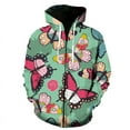 thumbnail image 1 of Sudadera con capucha y cremallera con estampado 3D para hombre, sudadera con estampado de mariposas de dibujos animados, sudadera informal con capucha para otoño y primavera, 1 of 6