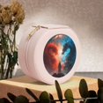 thumbnail image 6 of Fuzoiu Red And Blue Sky Dragon Print Portable Jewelry Box,Round Mini Leather Travel Jewelry Case,Small Travel Jewelry Organizer,Jewelry Holder for Ring Necklace Earring for Women Girls-Pink, 6 of 7