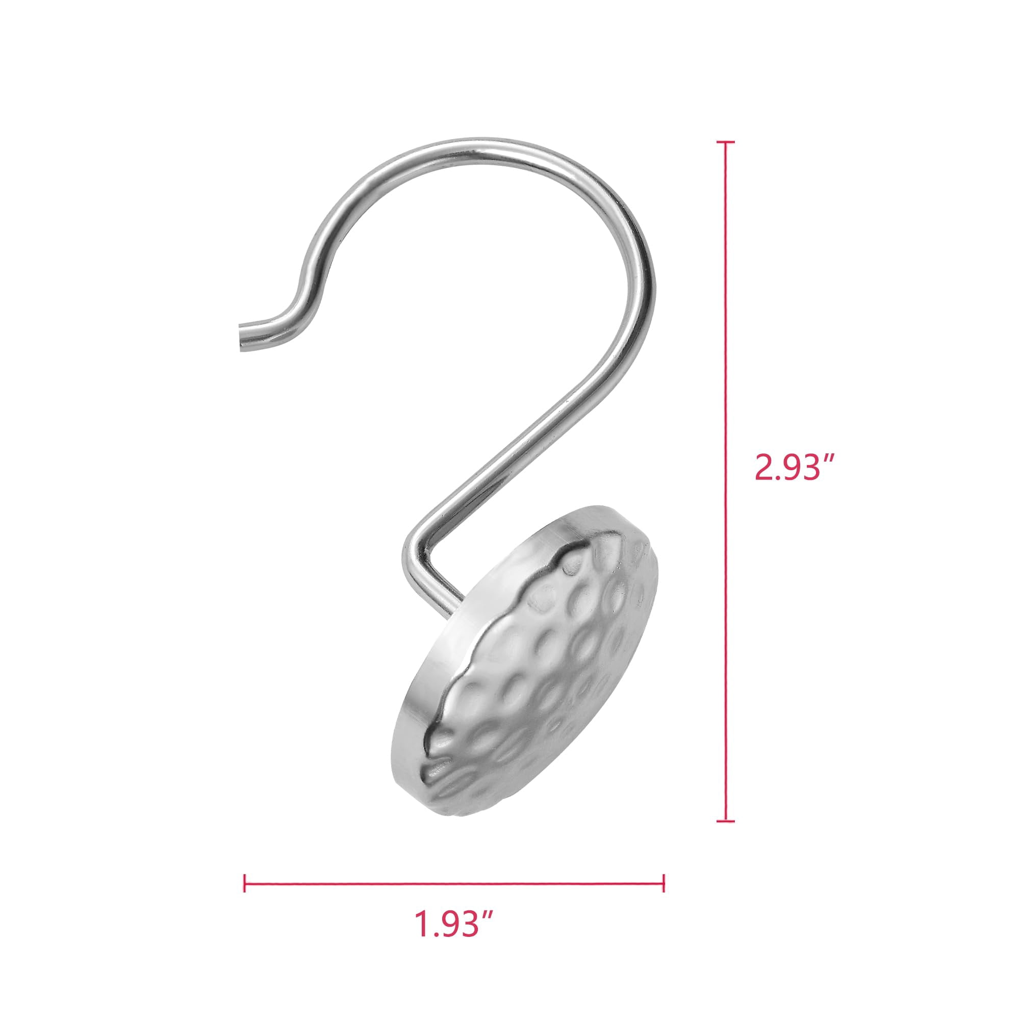 Utopia Alley Shower Rings Hooks, Shower Curtain Rings Hooks for Bathroom, Rust Resistant Shower Curtain Hooks Rings, Set of 12, Chrome