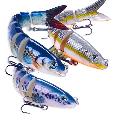 BESTSKY Multi Jointed Swimbait 5.1in 0.63oz Lifelike Bass Fishing Lure Top Water & Mid Water Hard Bait for Freshwater