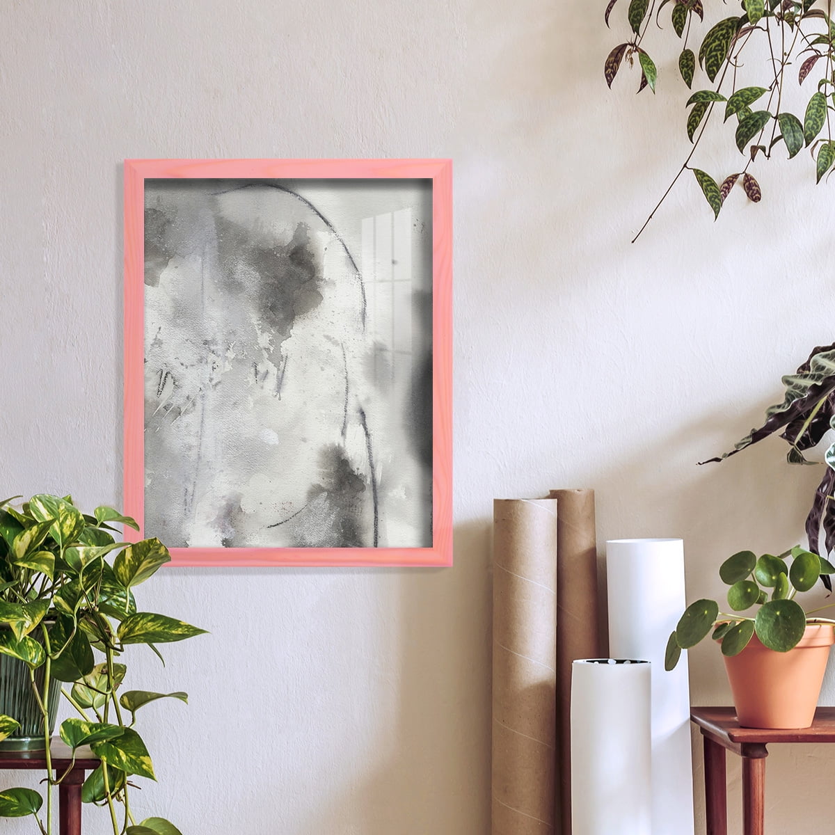 Mystical Objects IV - Framed Print w/glass - Sunset Pink