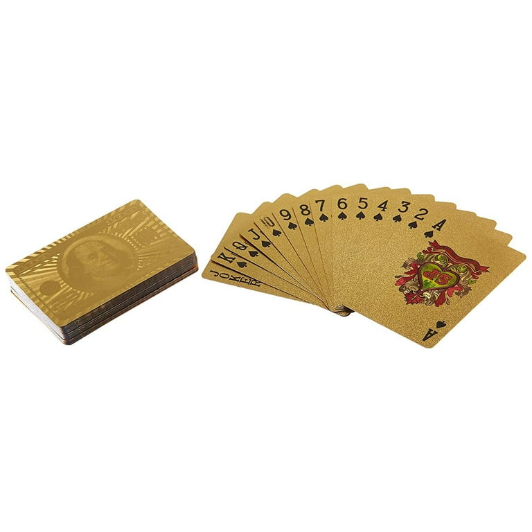 Luxurious Gold Foil Plated Deck of Playing Cards - 1 Pack of