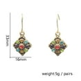 thumbnail image 3 of DPTALR Retro Bohemian Ethnic Earrings Colored Diamond Geometric Ear Hooks, 3 of 5