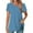 Blue, variant on Hvyesh Womens Casual Tshirt 2025 Summer Short Sleeve Tops Slim Tunic Shirt Loose Crewneck Solid Blouses Tee