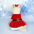 thumbnail image 5 of HQREA Dog Christmas Dress with Hair Bow Winter Puppy Holiday Costume Red Velvet Dress Pet Outfit Clothes, 5 of 8