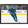 thumbnail image 1 of Macklin Celebrini Toile Encadrée 20x29 Requins de San Jose Action, 1 of 5