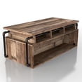 thumbnail image 4 of Furniture of America Junis Industrial Wood and Metal Lift Top Coffee Table, Reclaimed Barnwood, 4 of 14