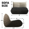 thumbnail image 4 of WHGBJA Adults Comfy and Soft Knitted Fabric Togo Sofa and Lounge Bean Bag Chair, Gradient White+Black, 4 of 8