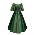 thumbnail image 1 of Liyamei Médiéval pour Femmes Robe Chemise Irlandaise à Manches Trompette avec Corset Robe Traditionnelle Femmes Robe Corset Rétro Gothique Manches Longues Vert TG, 1 of 5