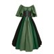 thumbnail image 1 of Gibobby Vestido Elegante Disfraz medieval para mujer Vestido de camisa irlandesa con manga de trompeta con corsé Vestido tradicional Halloween Disfraces de cosplay Vestido de corsé manga(Verde, S), 1 of 4
