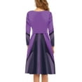 thumbnail image 3 of FKELYI Halloween Pumpkin Costume Women Dresses Size 2XL Breathable Dresses for Women Casual Midi Leisure Purple Long Sleeve Swing Dress, 3 of 4
