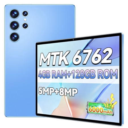 10.1-Inch Android 15 Tablet, 4GB RAM+128GB ROM, MTK 6762 Quad-Core 1.3Ghz Processor, HD (1280X800)