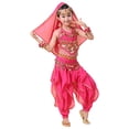 thumbnail image 4 of Girls Belly Dance Outfit Kids Dance Ethnic Performance Dress Cute Kid Crop Tops 7-8 Years, 4 of 5