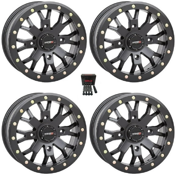 System 3 SB-4 Beadlock 15x10 Wide Wheels Black (5 5) Polaris RZR 1000 XP / Ranger XP 900/1000