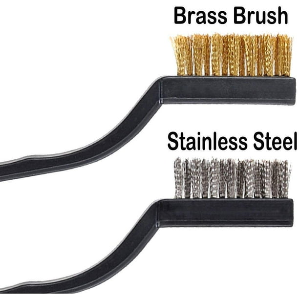 Brass brush on stainless steel deals
