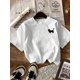 thumbnail image 1 of Women's 100% Cotton Casual Short Sleeve T-Shirt with Left Chest Black Cat Print - White Regular Fit Spring Summer Everyday Tee, 1 of 6