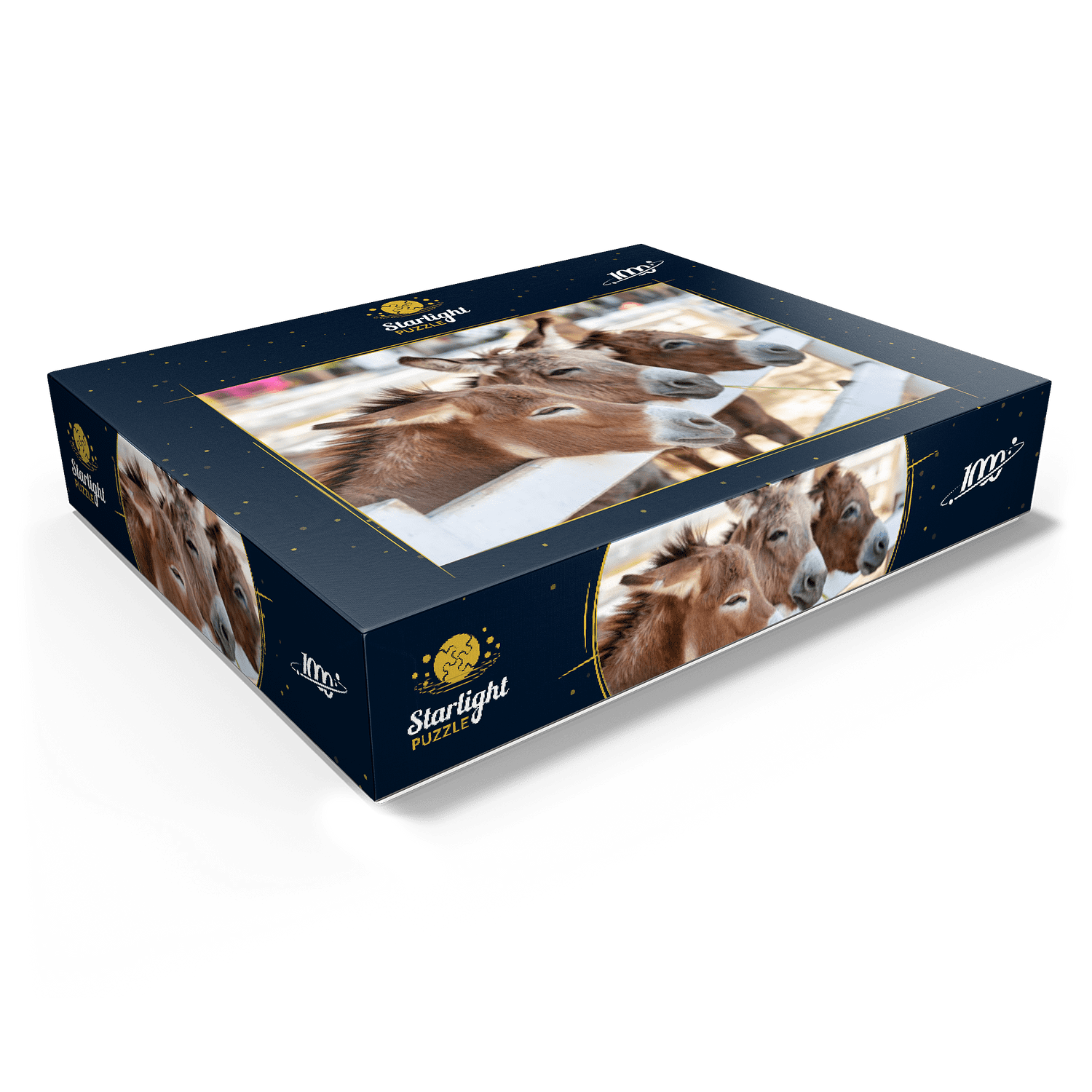 MyPuzzle - Three Donkeys On The Farm - Premium 1000 Piece Jigsaw Puzzle for Adults