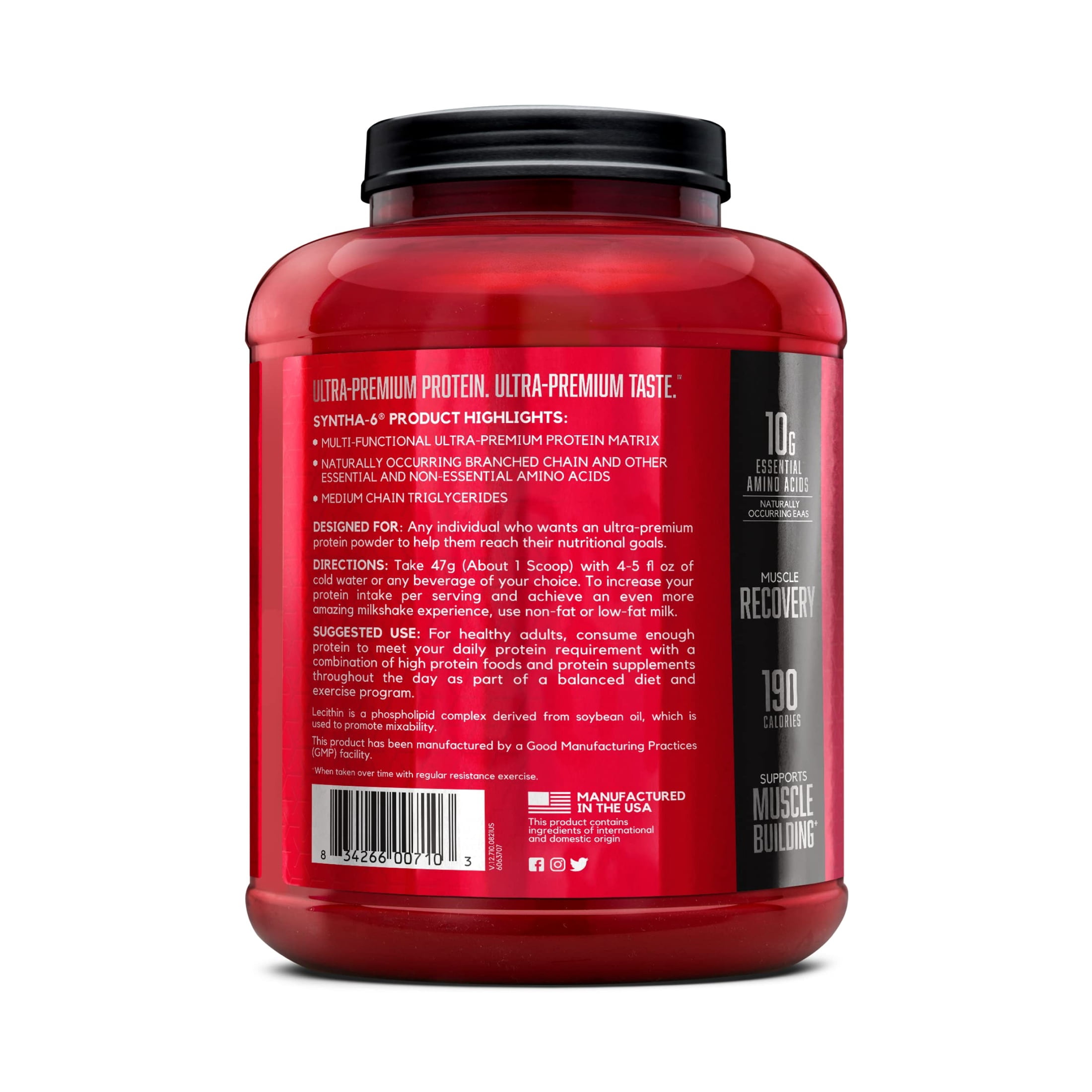 BSN Syntha 6 Whey Protein Powder, Vanilla Ice Cream, 5lb