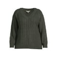 thumbnail image 5 of Terra & Sky Women's Plus Size Cable Knit Pullover Sweater, Midweight, 5 of 5