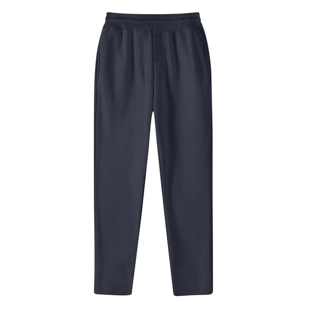 Pantalones largos de moda para hombre con cordón, cintura elástica, color sólido, pantalones casuales largos de chándal, pantalones para hombre